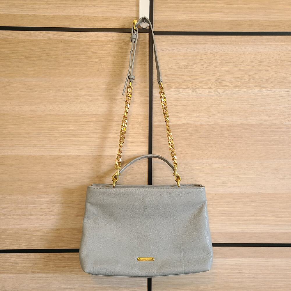 Rebecca Minkoff Gray Amour Top Handle Bag Satchel Shoulder Tote Handbag Purse
